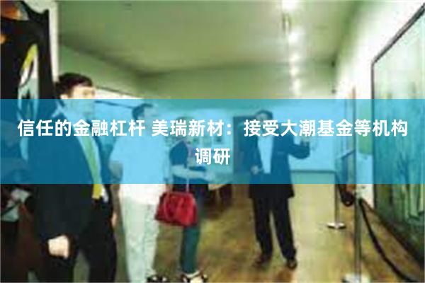 信任的金融杠杆 美瑞新材：接受大潮基金等机构调研