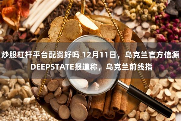 炒股杠杆平台配资好吗 12月11日，乌克兰官方信源 DEEPSTATE报道称，乌克兰前线指