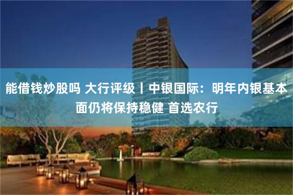 能借钱炒股吗 大行评级丨中银国际：明年内银基本面仍将保持稳健 首选农行