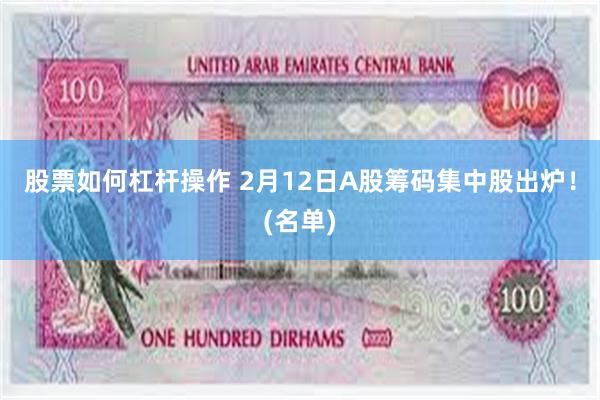 股票如何杠杆操作 2月12日A股筹码集中股出炉！(名单)