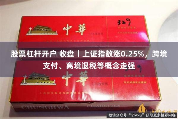 股票杠杆开户 收盘丨上证指数涨0.25%，跨境支付、离境退税等概念走强