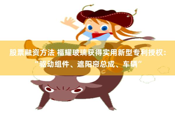 股票融资方法 福耀玻璃获得实用新型专利授权：“驱动组件、遮阳帘总成、车辆”