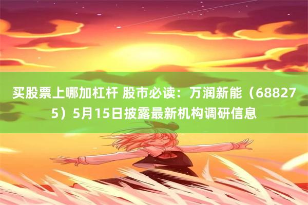 买股票上哪加杠杆 股市必读：万润新能（688275）5月15日披露最新机构调研信息